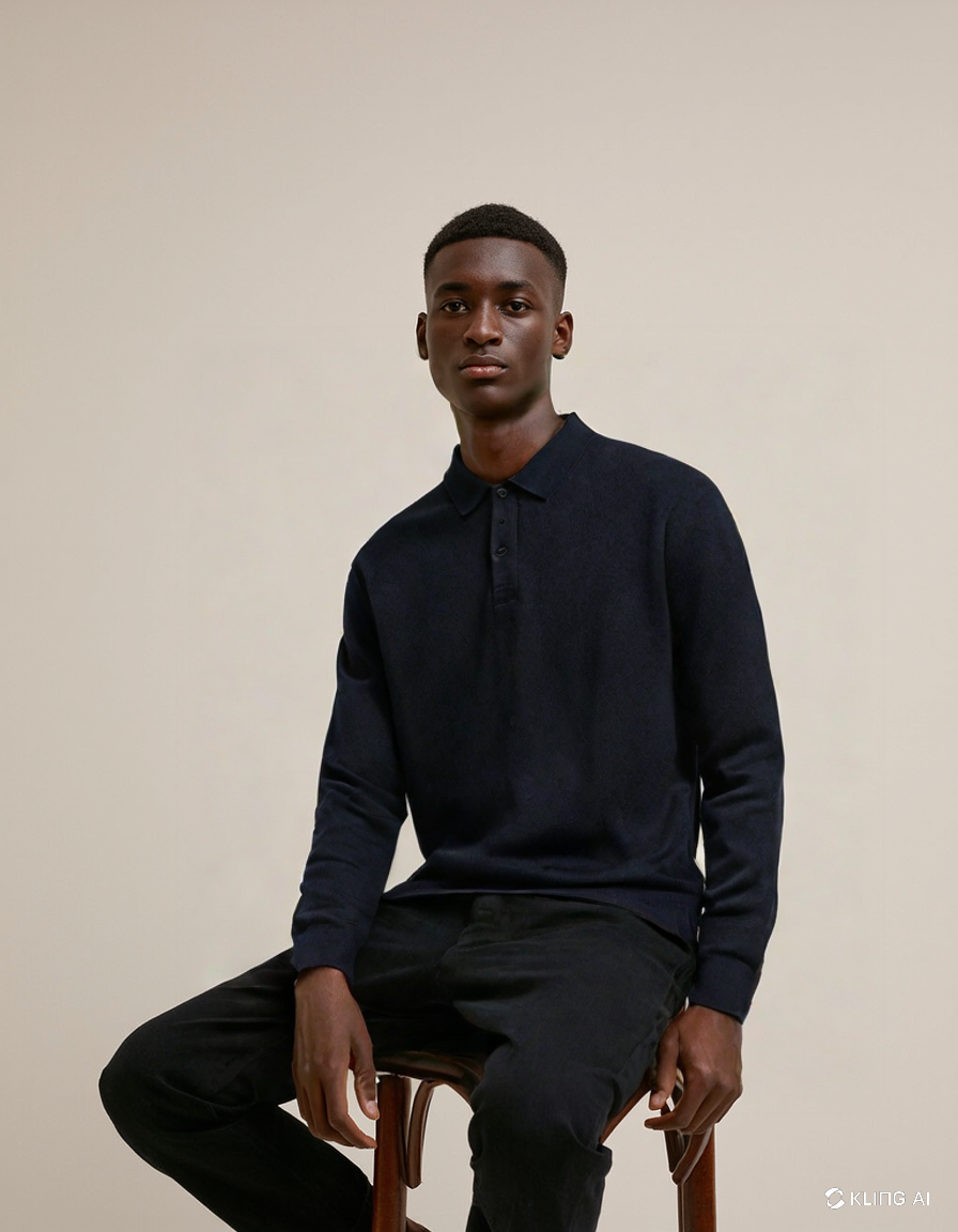 Negro Polo Jacquard
