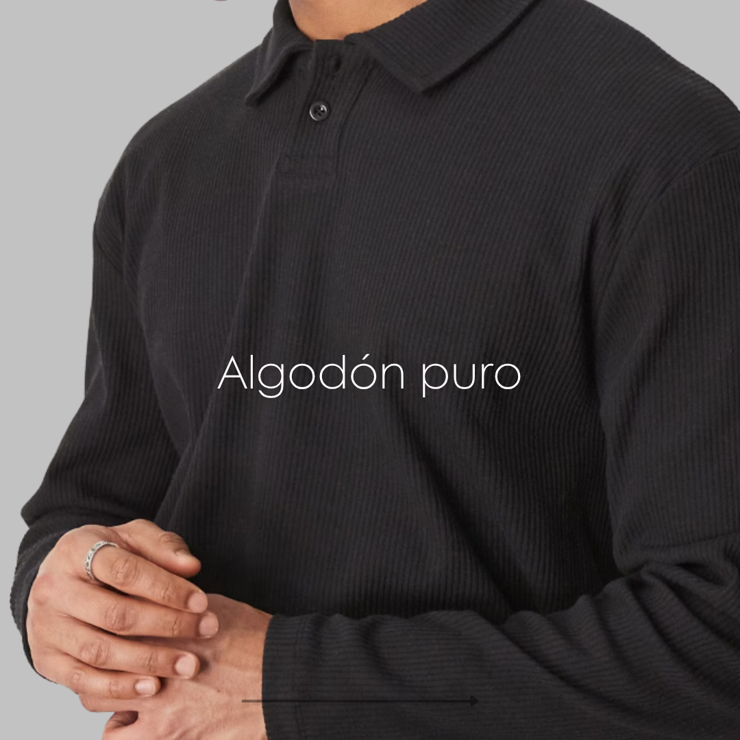 Negro Polo Jacquard