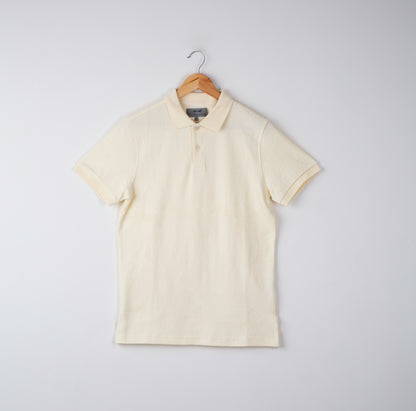 Cream Jacquard Manga Corta
